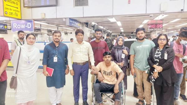 উন্নত চিকিৎসার জন্য থাইল্যান্ডে পাঠানো হলো জুলাই গণঅভ্যুত্থানে আহত আরো ৭ যোদ্ধাকে